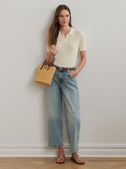 Lauren Ralph Lauren Blue Saira Alacia Wash Wide Leg Denim Jeans - Image 3 of 6