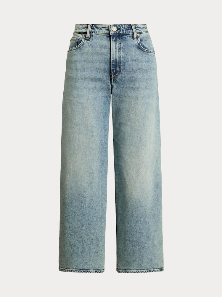 Lauren Ralph Lauren Blue Saira Alacia Wash Wide Leg Denim Jeans - Image 6 of 6