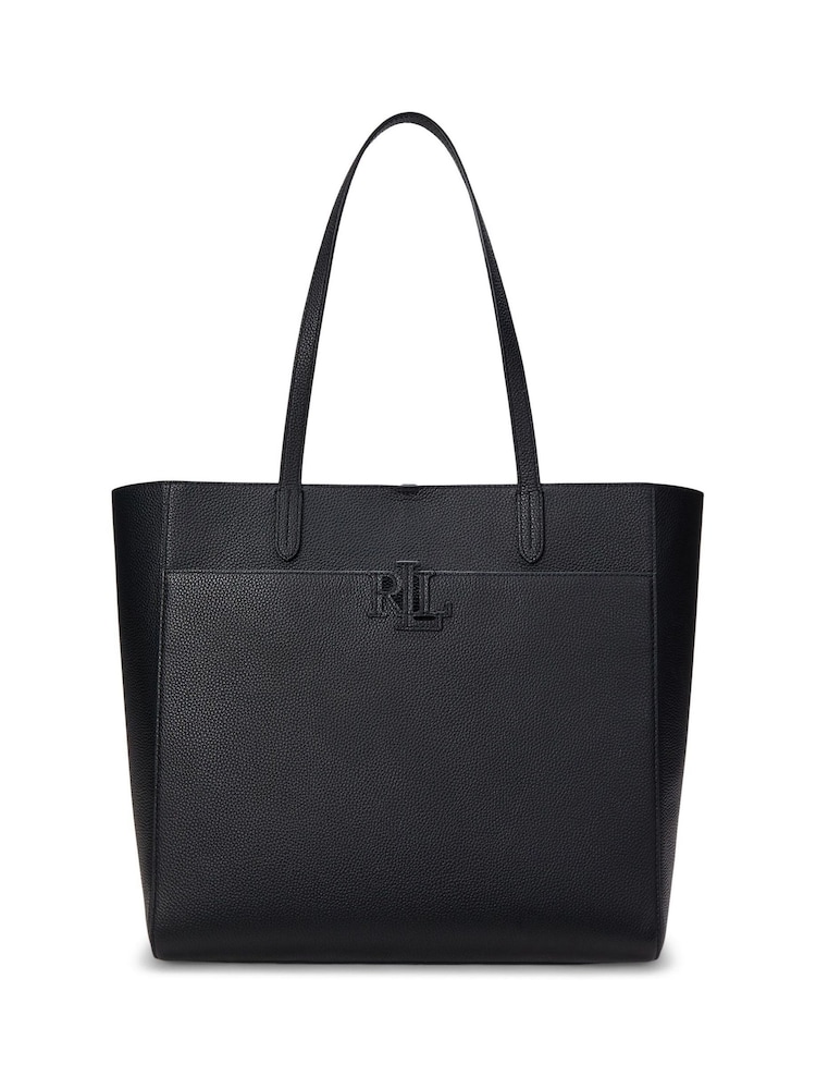 Lauren Ralph Lauren Cameryn Pebbled Leather Logo Tote Bag - Image 1 of 6