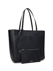 Lauren Ralph Lauren Cameryn Pebbled Leather Logo Tote Bag - Image 4 of 6