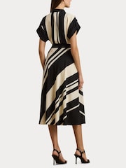 Lauren Ralph Lauren Cream Fratillo Striped Belted Collared Dress - Image 5 of 7