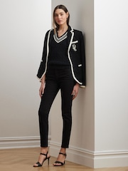Lauren Ralph Lauren Meren V-Neck Cricket Logo Cable Knit Jumper - Image 3 of 4