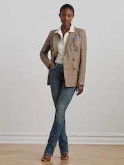 Lauren Ralph Lauren Cream Baleigh Button Up Ruffle Shirts - Image 3 of 5