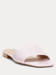 Lauren Ralph Lauren Everley Logo Nappa Leather Slide Sandals - Image 1 of 4