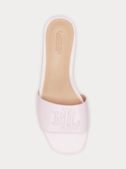 Lauren Ralph Lauren Everley Logo Nappa Leather Slide Sandals - Image 4 of 4
