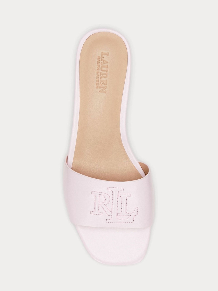 Lauren Ralph Lauren Everley Logo Nappa Leather Slide Sandals - Image 4 of 4