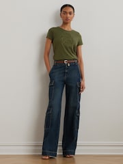 Lauren Ralph Lauren Hailly Graphic Logo Brown T-Shirt - Image 4 of 5