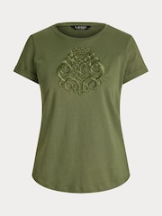 Lauren Ralph Lauren Hailly Graphic Logo Brown T-Shirt - Image 5 of 5