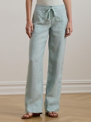 Lauren Ralph Lauren Jovonie Wide Leg Linen Blend Trousers - Image 1 of 8