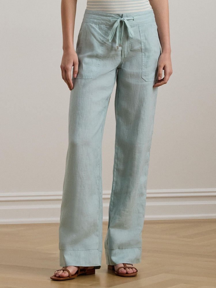 Lauren Ralph Lauren Jovonie Wide Leg Linen Blend Trousers - Image 1 of 8