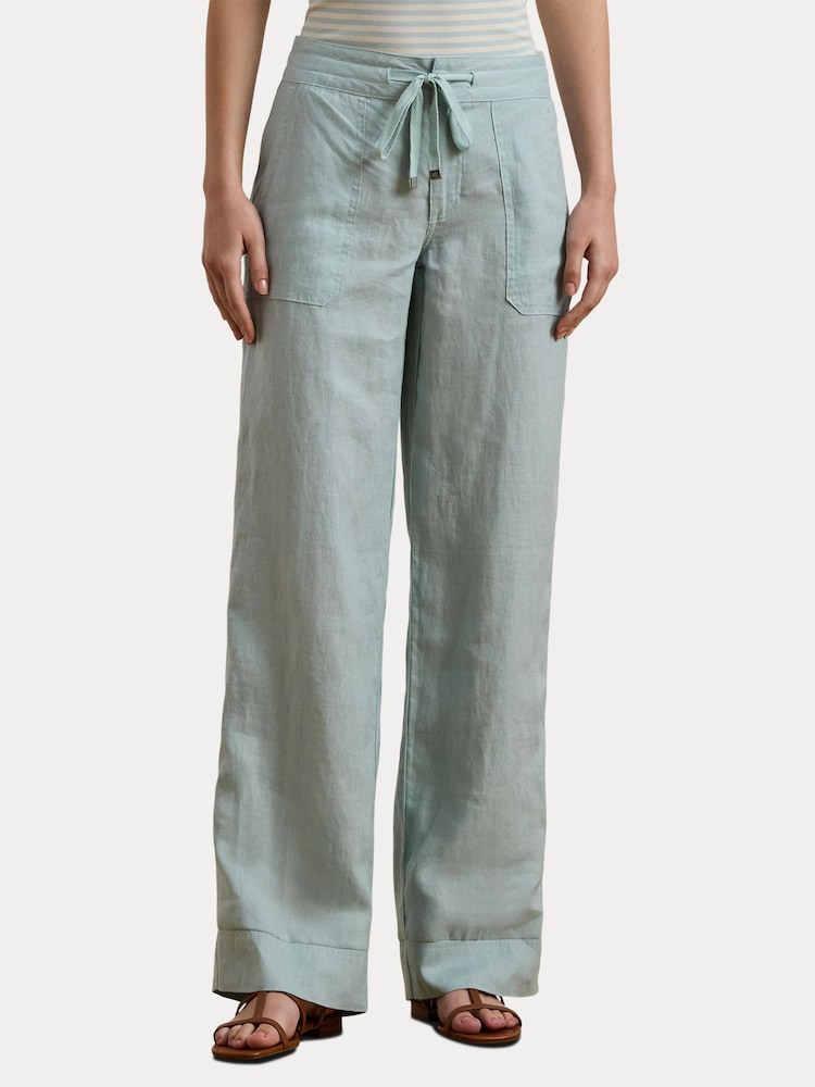 Lauren Ralph Lauren Jovonie Wide Leg Linen Blend Trousers - Image 2 of 8
