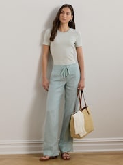 Lauren Ralph Lauren Jovonie Wide Leg Linen Blend Trousers - Image 4 of 8