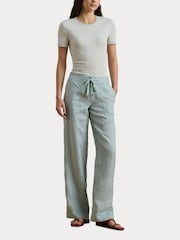Lauren Ralph Lauren Jovonie Wide Leg Linen Blend Trousers - Image 7 of 8