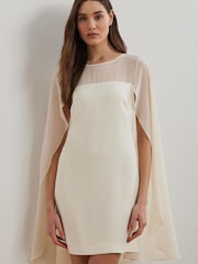 Lauren Ralph Lauren Cape Cocktail Mini Dress - Image 1 of 6