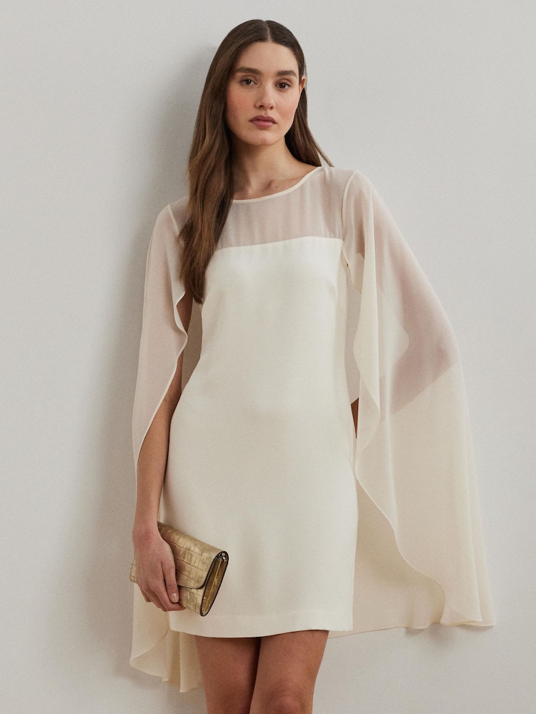 Lauren Ralph Lauren Cape Cocktail Mini Dress - Image 2 of 6 Lauren Ralph Lauren Cape Cocktail Mini Dress - Image 2 of 6