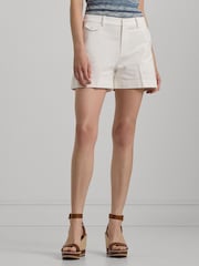 Lauren Ralph Lauren Yernalie High Rise Cotton Shorts - Image 1 of 8