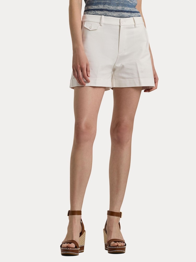 Lauren Ralph Lauren Yernalie High Rise Cotton Shorts - Image 5 of 8