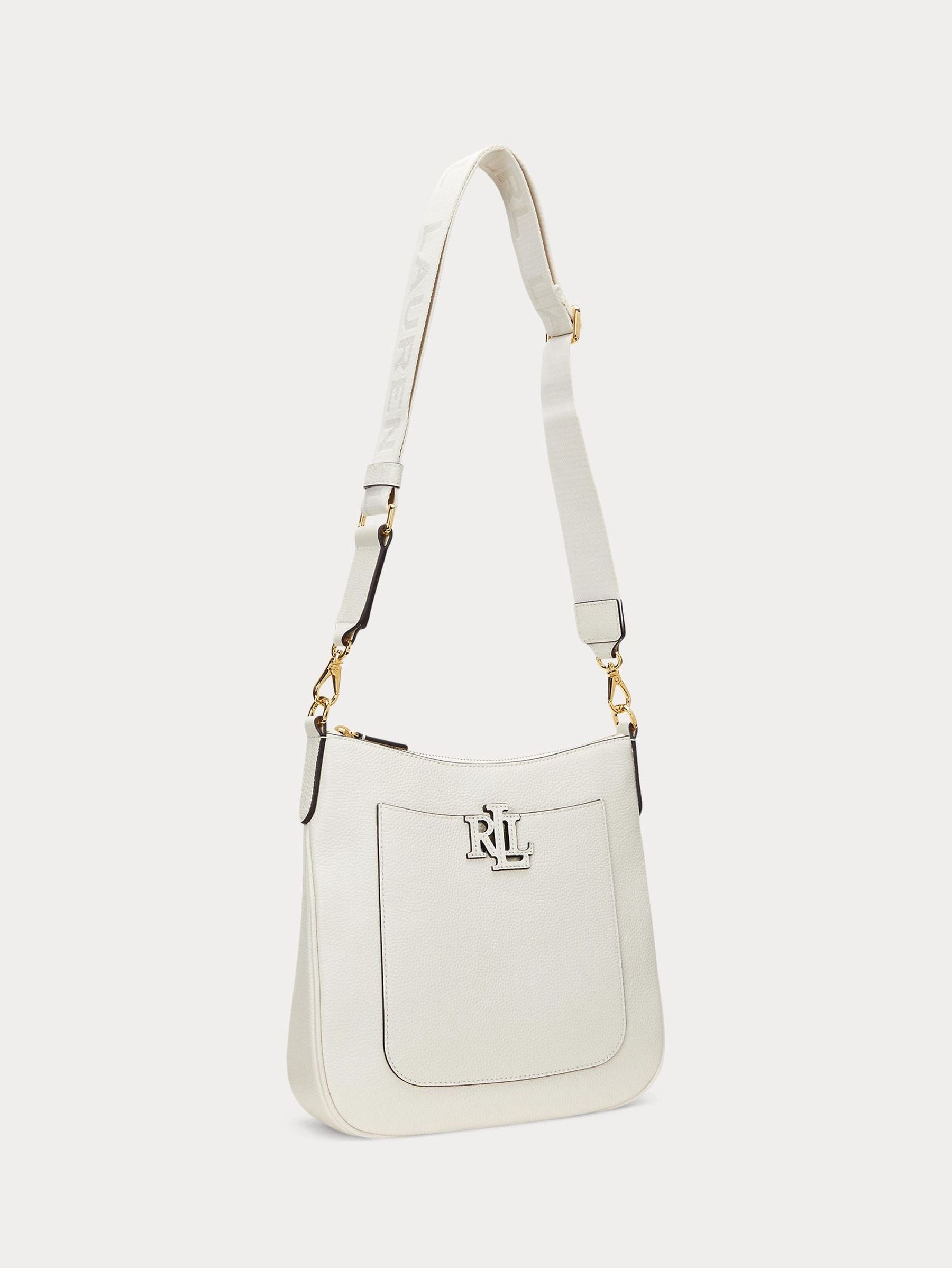 Buy Lauren Ralph Lauren Soft White Cameryn Pebbled Leather Large