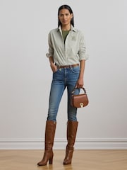 Lauren Ralph Lauren Kotta Stripe Embroidered Logo Shirt - Image 6 of 8