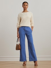 Lauren Ralph Lauren Mahkey Cotton Twill Wide-Leg Trousers - Image 2 of 5