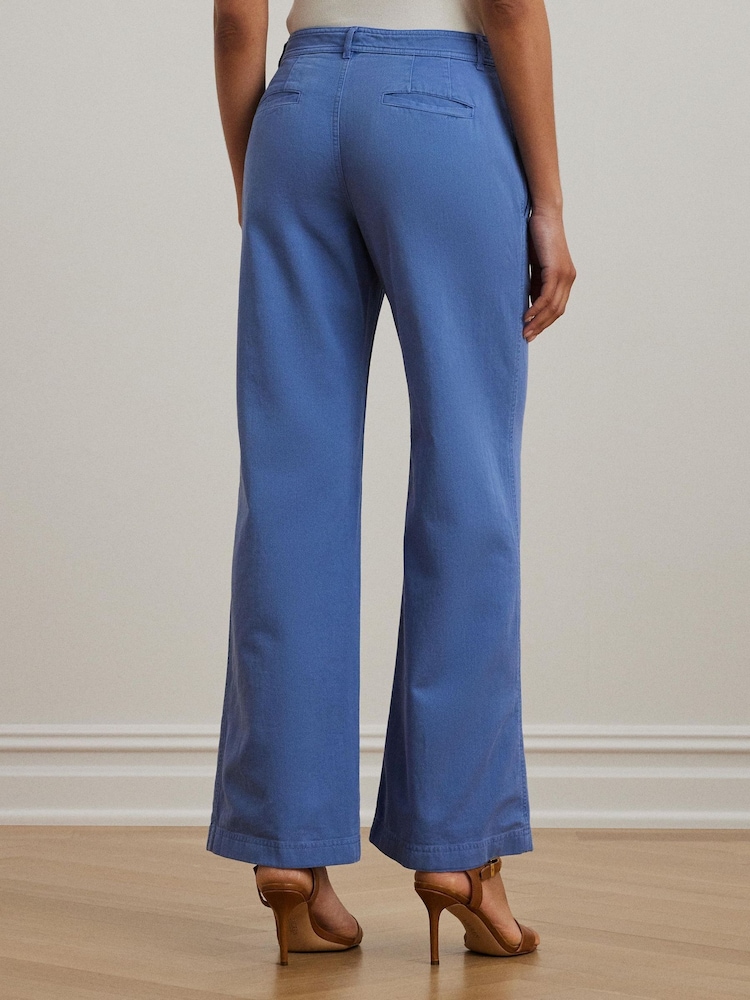 Lauren Ralph Lauren Mahkey Cotton Twill Wide-Leg Trousers - Image 3 of 5