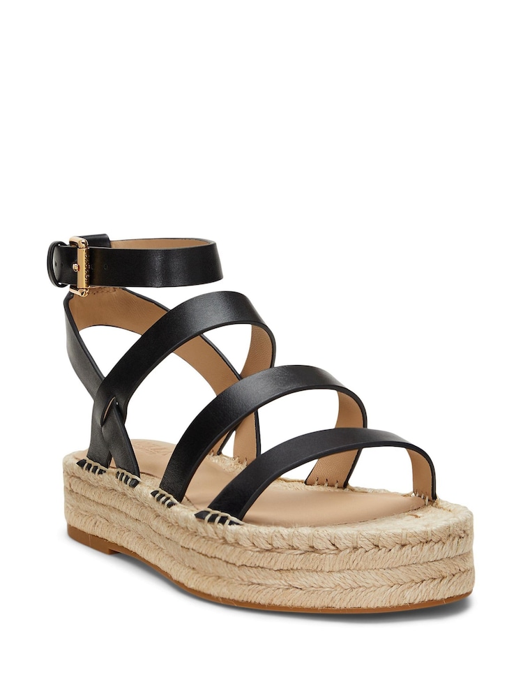 Lauren Ralph Lauren Polly Gladiator Leather Strap Platform Flat Espadrilles Sandals - Image 2 of 4