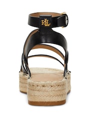 Lauren Ralph Lauren Polly Gladiator Leather Strap Platform Flat Espadrilles Sandals - Image 3 of 4