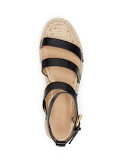 Lauren Ralph Lauren Polly Gladiator Leather Strap Platform Flat Espadrilles Sandals - Image 4 of 4