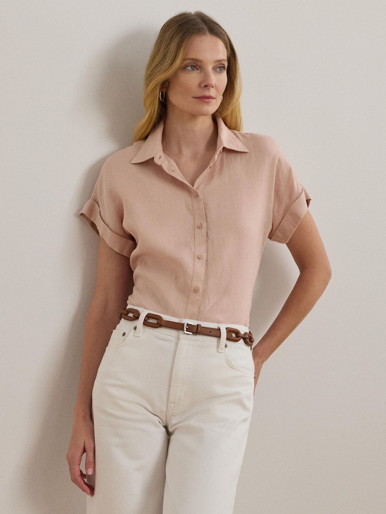 Lauren Ralph Lauren Broono Linen Short Sleeve Shirt - Image 1 of 5