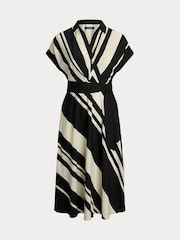 Lauren Ralph Lauren Cream Curve Fratillio Stripe Belted Collared Dress - Image 5 of 5