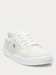 Lauren Ralph Lauren Janson Fray Canvas White Trainers - Image 1 of 3
