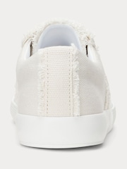 Lauren Ralph Lauren Janson Fray Canvas White Trainers - Image 2 of 3