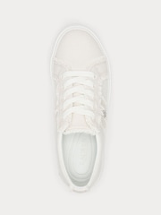 Lauren Ralph Lauren Janson Fray Canvas White Trainers - Image 3 of 3