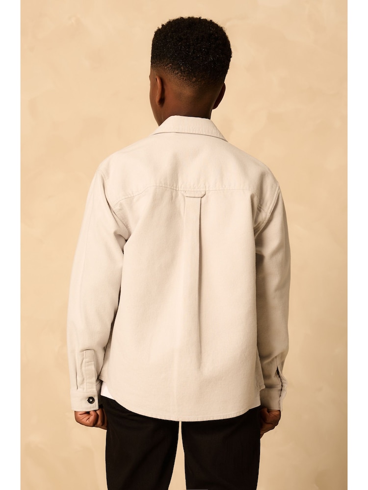 Light Grey Brushed Overshirt (3-16yrs) - Image 1 of 12
