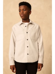 Light Grey Brushed Overshirt (3-16yrs) - Image 2 of 12