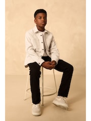 Light Grey Brushed Overshirt (3-16yrs) - Image 4 of 12