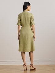 Lauren Ralph Lauren Wakana 100% Linen Belted Shirt Dress - Image 2 of 6