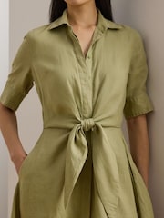 Lauren Ralph Lauren Wakana 100% Linen Belted Shirt Dress - Image 4 of 6