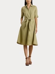 Lauren Ralph Lauren Wakana 100% Linen Belted Shirt Dress - Image 5 of 6