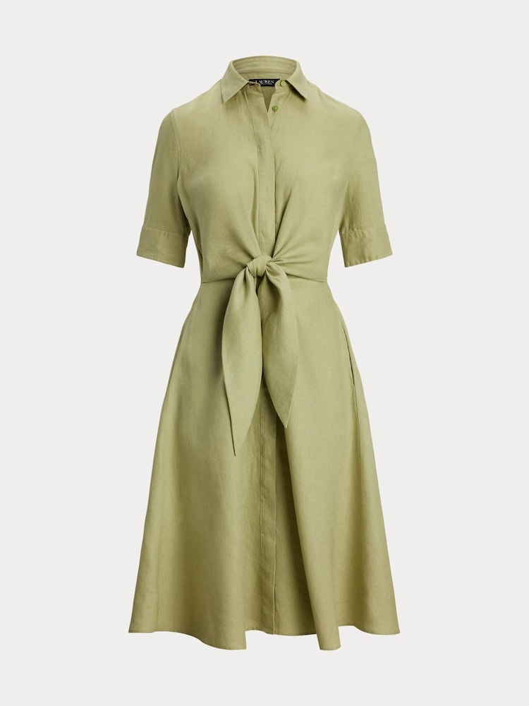 Lauren Ralph Lauren Wakana 100% Linen Belted Shirt Dress - Image 6 of 6
