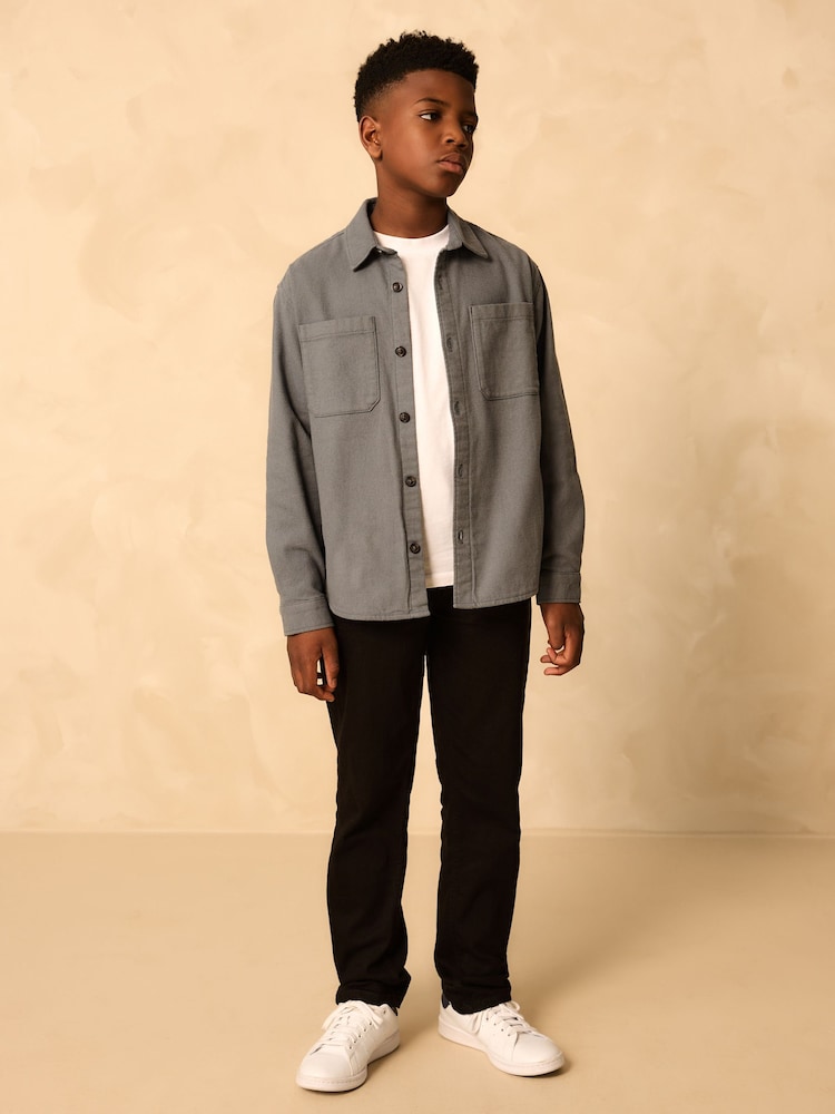 Petrol Blue Brushed Overshirt (3-16yrs) - Image 2 of 4