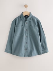 Petrol Blue Brushed Overshirt (3-16yrs) - Image 5 of 8