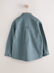 Petrol Blue Brushed Overshirt (3-16yrs) - Image 6 of 8