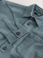 Petrol Blue Brushed Overshirt (3-16yrs) - Image 7 of 8