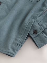 Petrol Blue Brushed Overshirt (3-16yrs) - Image 8 of 8