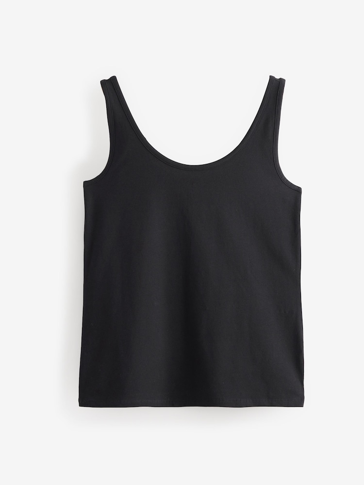 Black Sleeveless Vest Tops 2 Pack - Image 2 of 2