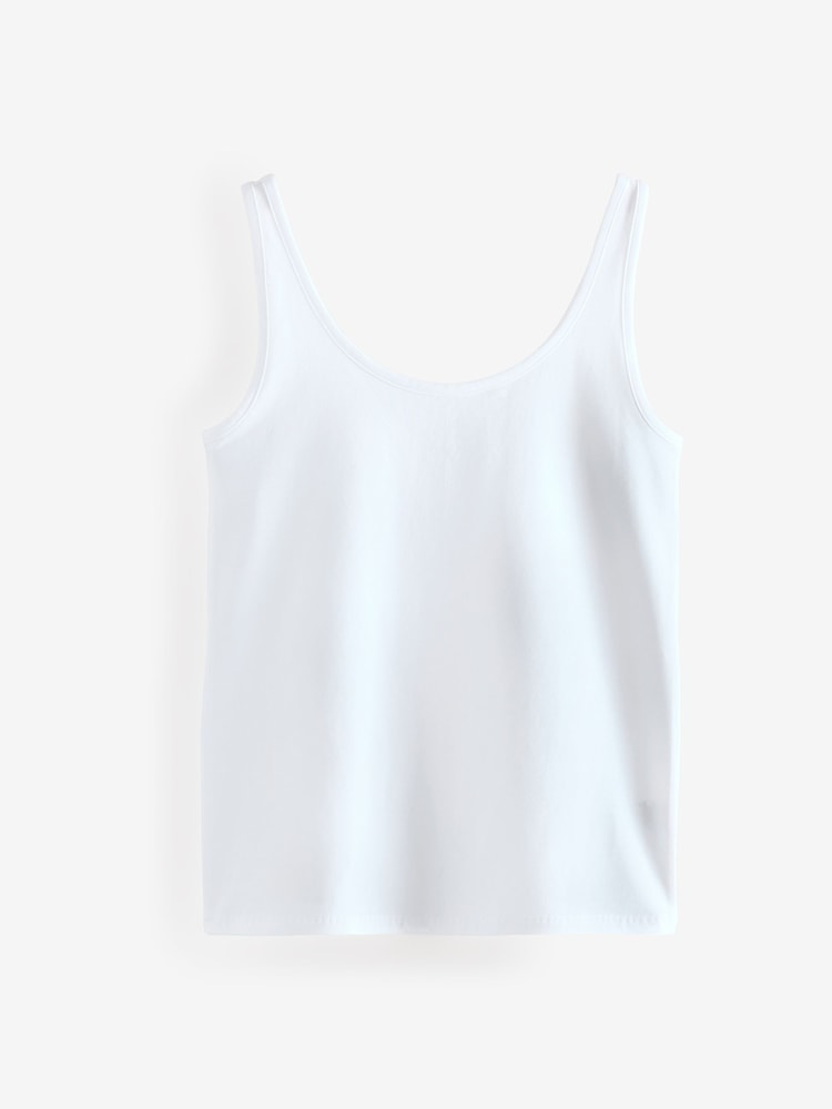 White Sleeveless Vest Tops 2 Pack - Image 3 of 3