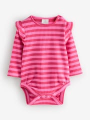 Pink Printed Bodysuit With Frill Sleeves - Image 1 of 1
