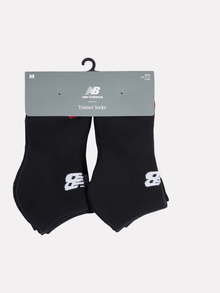 New Balance Black Kids Everyday Trainer Low Cut Socks 3 Pack - Image 2 of 3