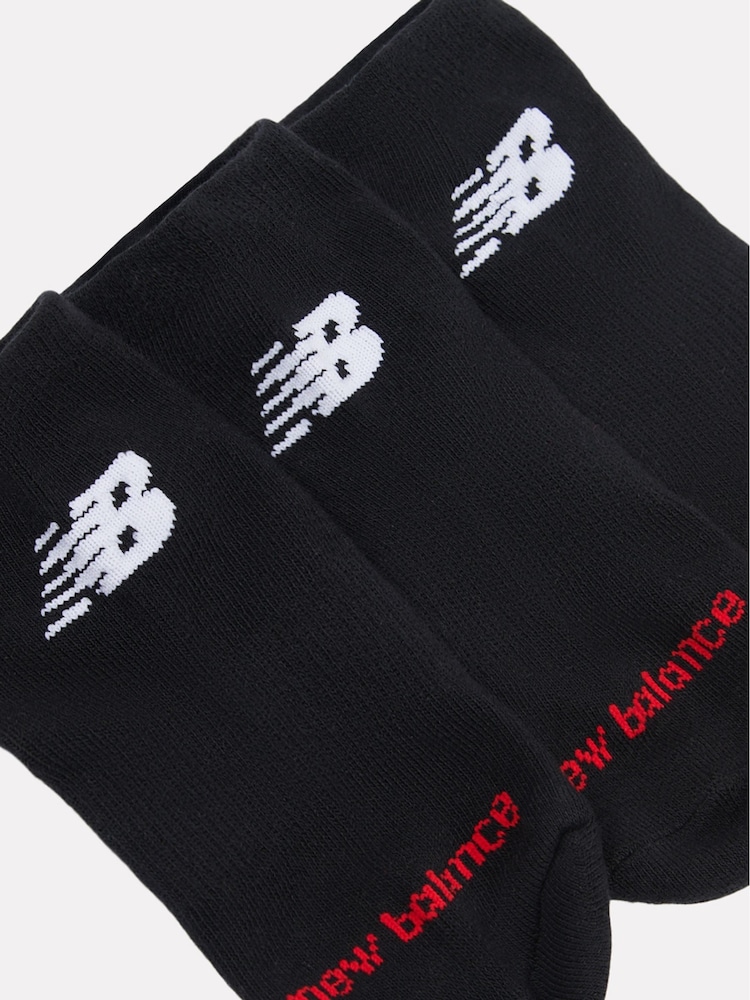 New Balance Black Kids Everyday Trainer Low Cut Socks 3 Pack - Image 3 of 3